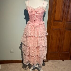 80s Prom lace ruffle dress